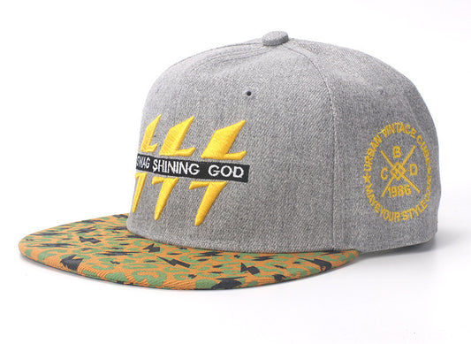 3 Lightening Bolts Embroidered SnapBack Hat