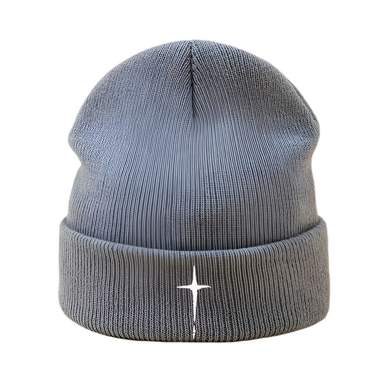 Faint Cross Embroidered Beanie