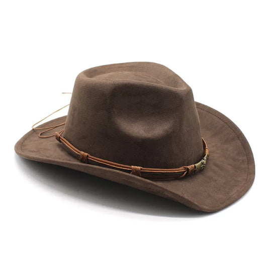 Suede Faux Leader Band Cowboy Hat
