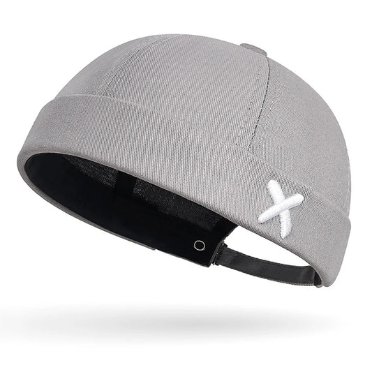 Side Embroidered “X” Docker Brimless Cap