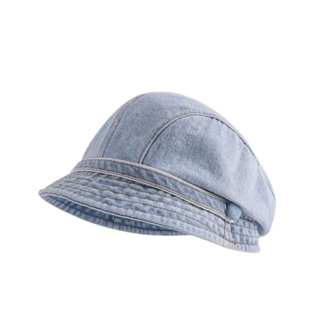 Denim Duck Tongue Flat Cap