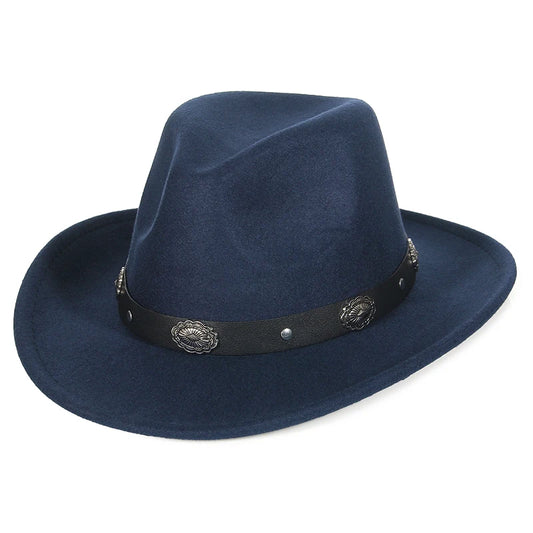 Wool Emblematic Faux Letter Banded Cowboy Hat