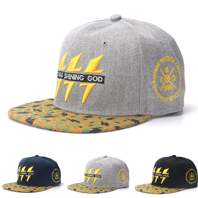 3 Lightening Bolts Embroidered SnapBack Hat