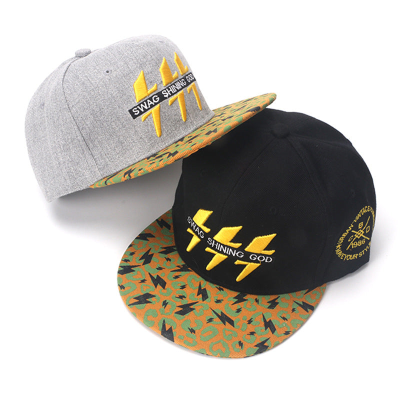 3 Lightening Bolts Embroidered SnapBack Hat