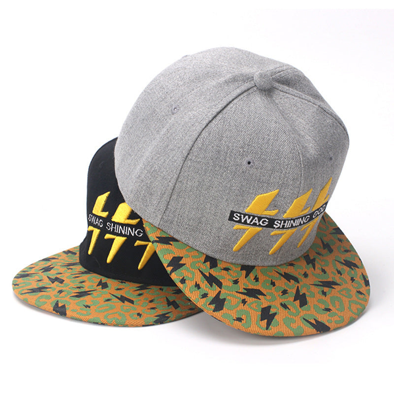 3 Lightening Bolts Embroidered SnapBack Hat