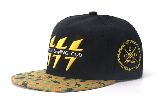 3 Lightening Bolts Embroidered SnapBack Hat