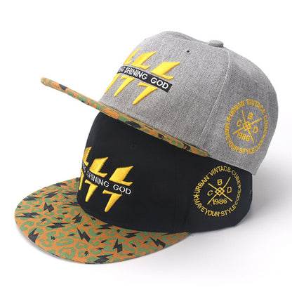 3 Lightening Bolts Embroidered SnapBack Hat