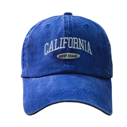 Washed Denim Embroidered California (West Coast) Adjustable Baseball Cap