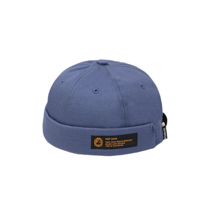 Retro Letter Label Brimless Cap