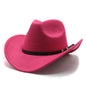 Western Felt Cowboy Hat With Punk Belt