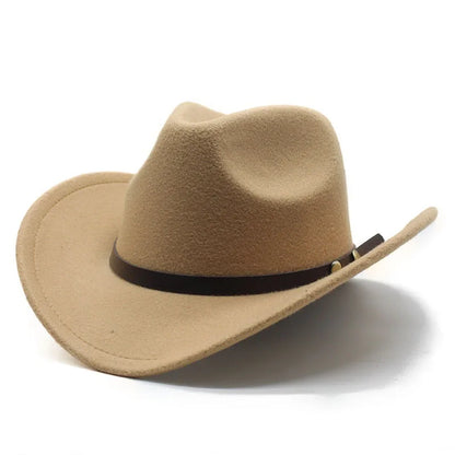 Western Felt Cowboy Hat With Punk Belt