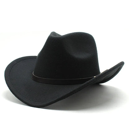 Western Felt Cowboy Hat With Punk Belt
