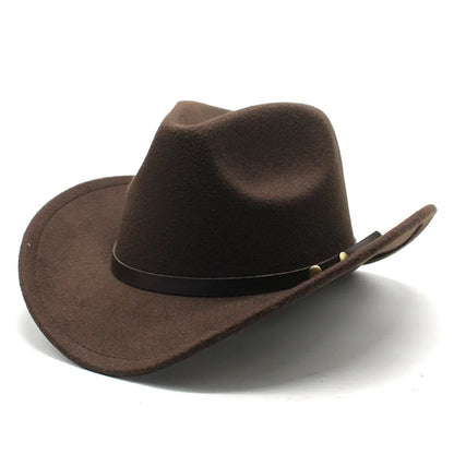 Western Felt Cowboy Hat With Punk Belt