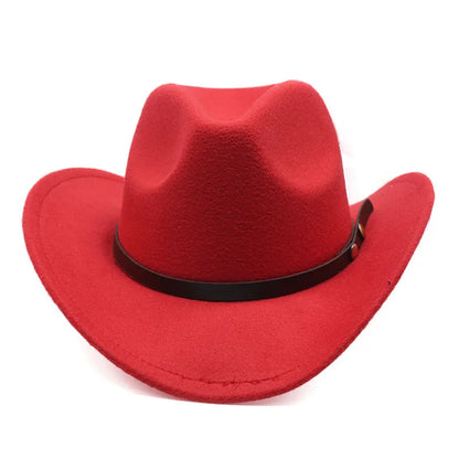 Western Felt Cowboy Hat With Punk Belt