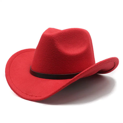 Western Felt Cowboy Hat With Punk Belt