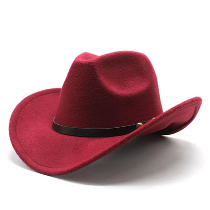 Western Felt Cowboy Hat With Punk Belt