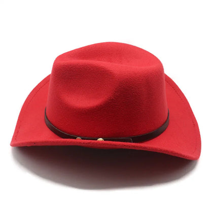 Western Felt Cowboy Hat With Punk Belt
