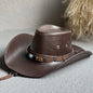 Faux Leather Western Cowboy Hat