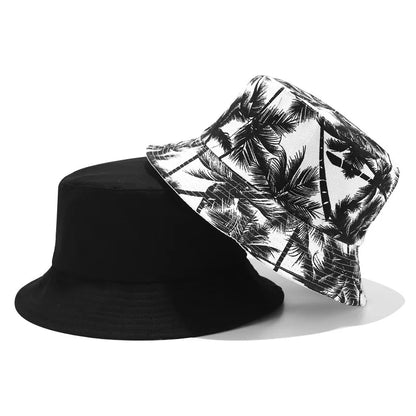 Reversible Coconut Tree Print Bucket Hat