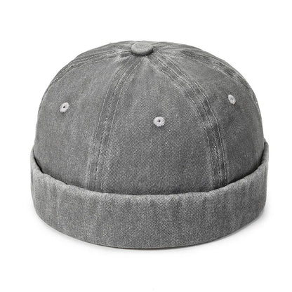 Washed Denim Docker Brimless Cap