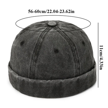 Washed Denim Docker Brimless Cap