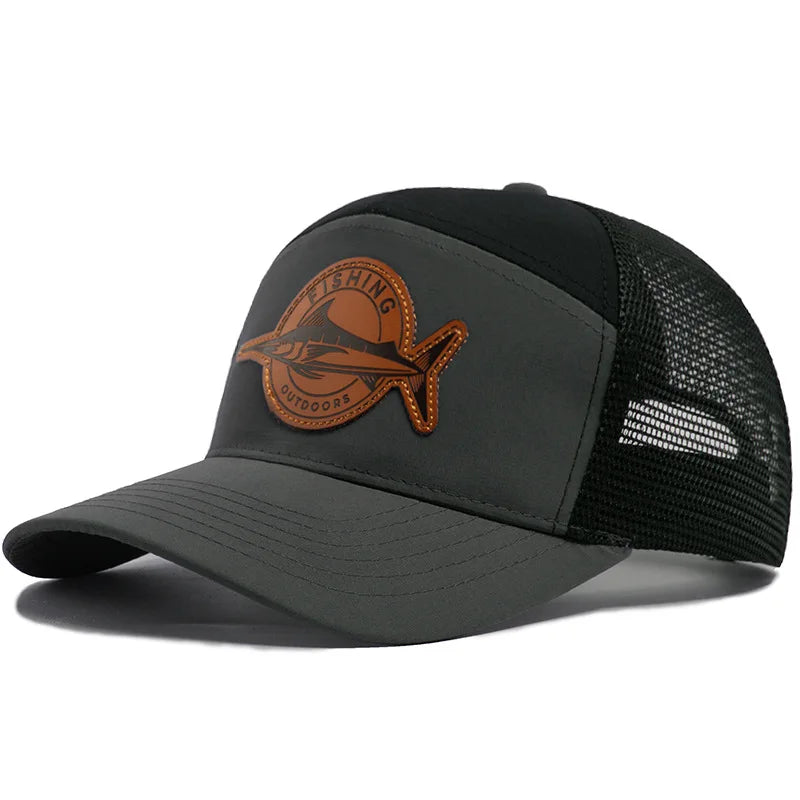 Shark Leather-like 7 Panel Style Trucker Hat