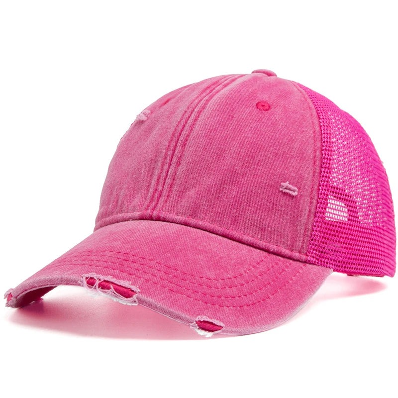 Washed Solid Color Trucker Hat