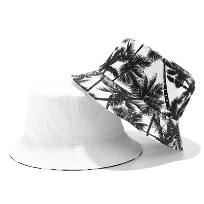 Reversible Coconut Tree Print Bucket Hat