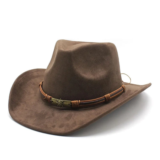 Suede Faux Leader Band Cowboy Hat