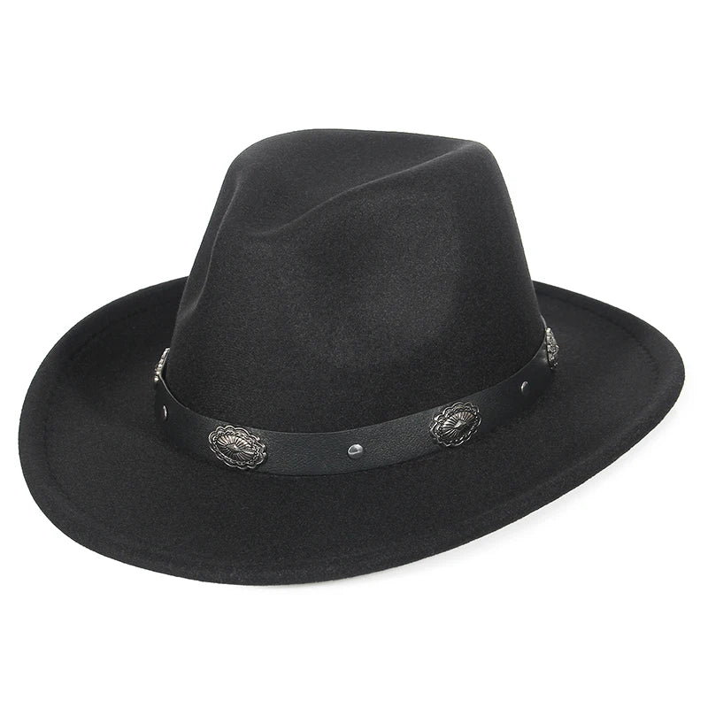 Wool Emblematic Faux Letter Banded Cowboy Hat