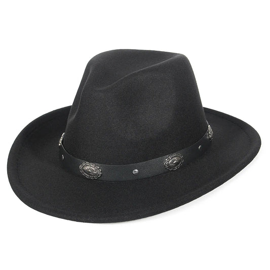 Wool Emblematic Faux Letter Banded Cowboy Hat