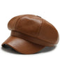 Faux Leather Octagonal Hat