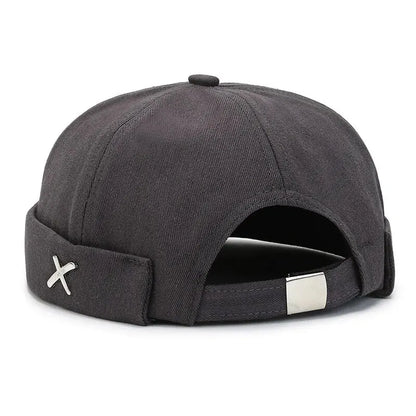 X Emblem Adjustable Brimless Skullcap