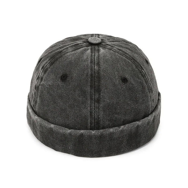 Washed Denim Docker Brimless Cap