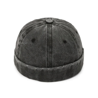 Washed Denim Docker Brimless Cap