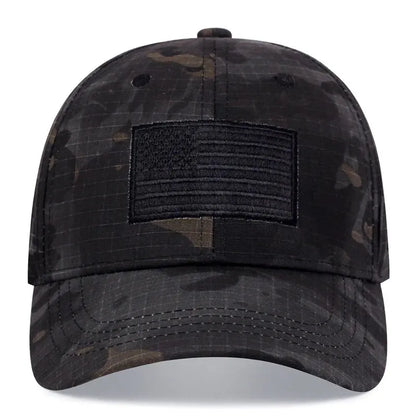 American Flag Plaid Embroidered Baseball Cap