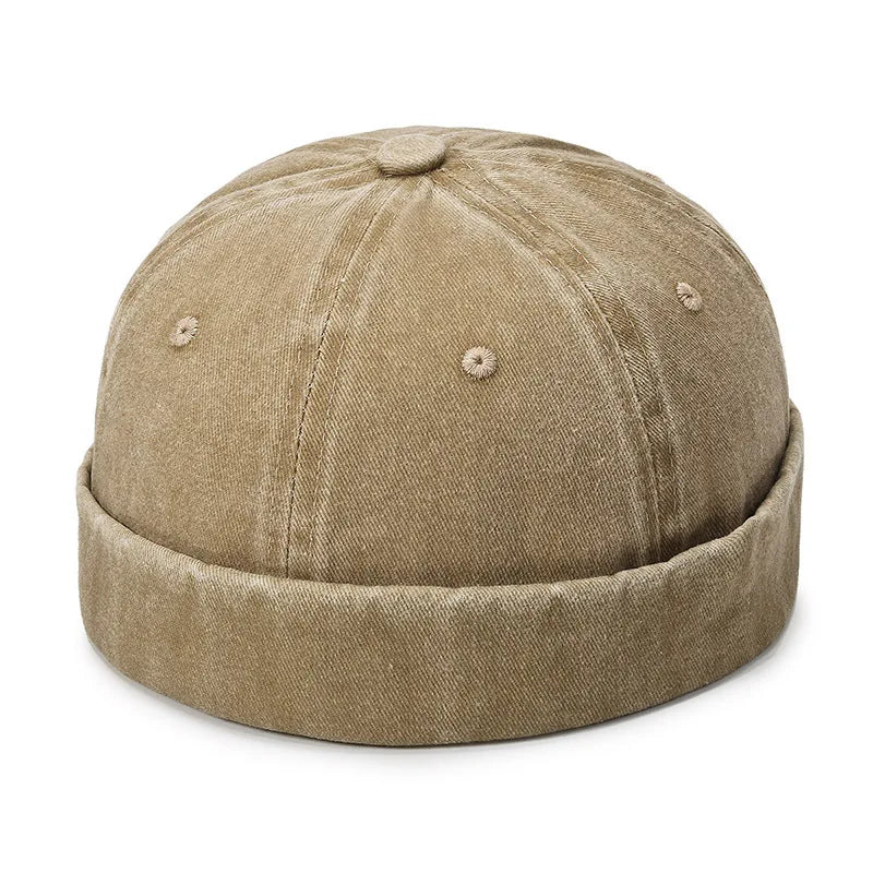 Washed Denim Docker Brimless Cap
