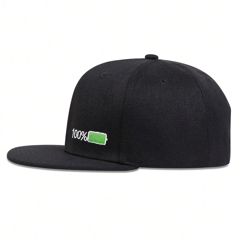 Battery Level Embroidered SnapBack Hat