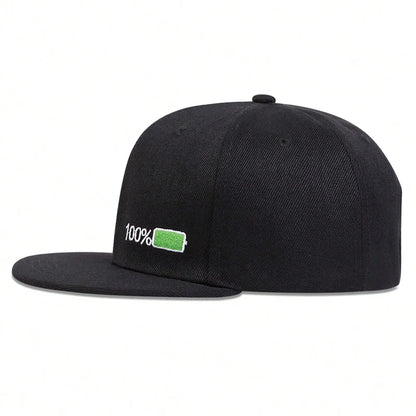 Battery Level Embroidered SnapBack Hat