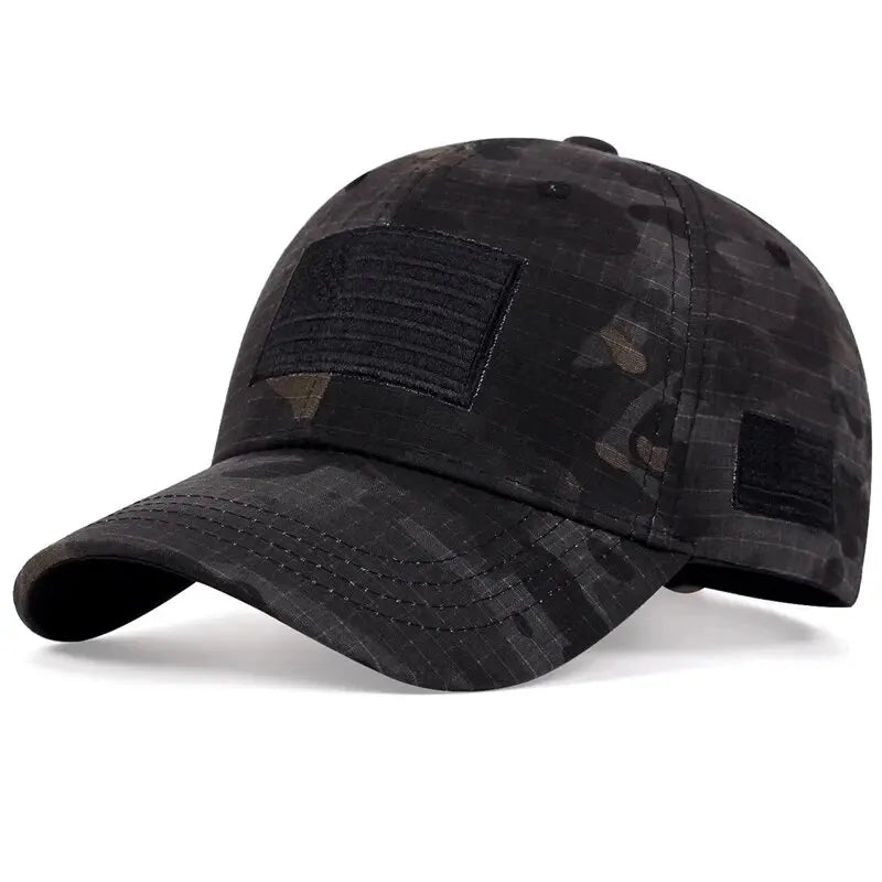 American Flag Plaid Embroidered Baseball Cap