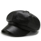 Faux Leather Octagonal Hat