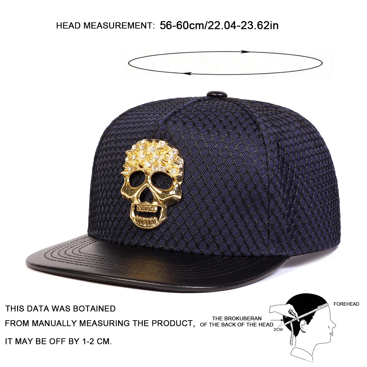 Metal Skull Snapback Hat