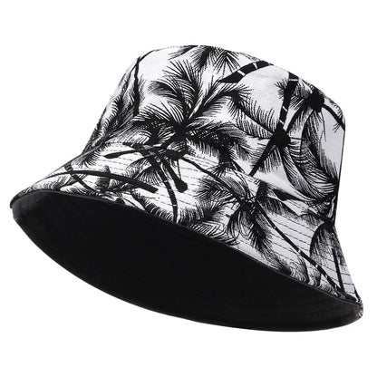 Reversible Coconut Tree Print Bucket Hat