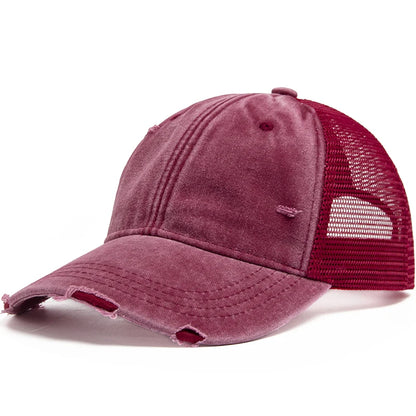 Washed Solid Color Trucker Hat