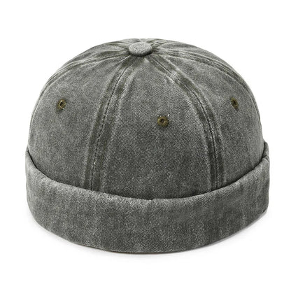 Washed Denim Docker Brimless Cap