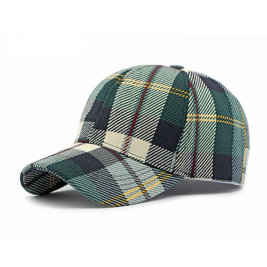 Plaid Stripped Pattern Baseball Cap