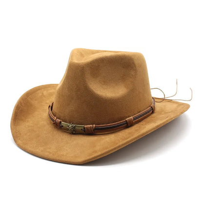 Suede Faux Leader Band Cowboy Hat