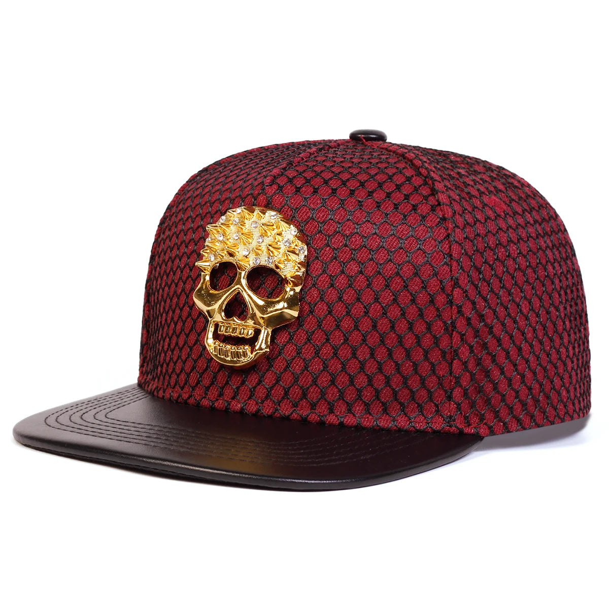 Metal Skull Snapback Hat
