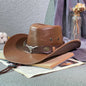 Longhorn Faux Leather Western Cowboy Hat