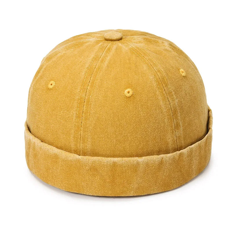 Washed Denim Docker Brimless Cap